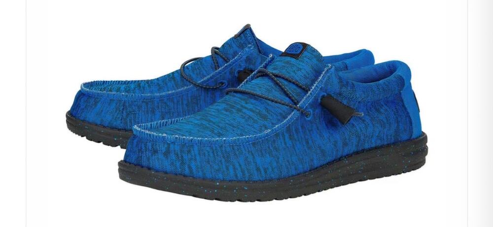 Hey Dude Mens Blue and Black Casual Sneakers Sz 9